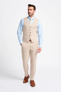 Miami - Beige Bryllupsvest til Herrer