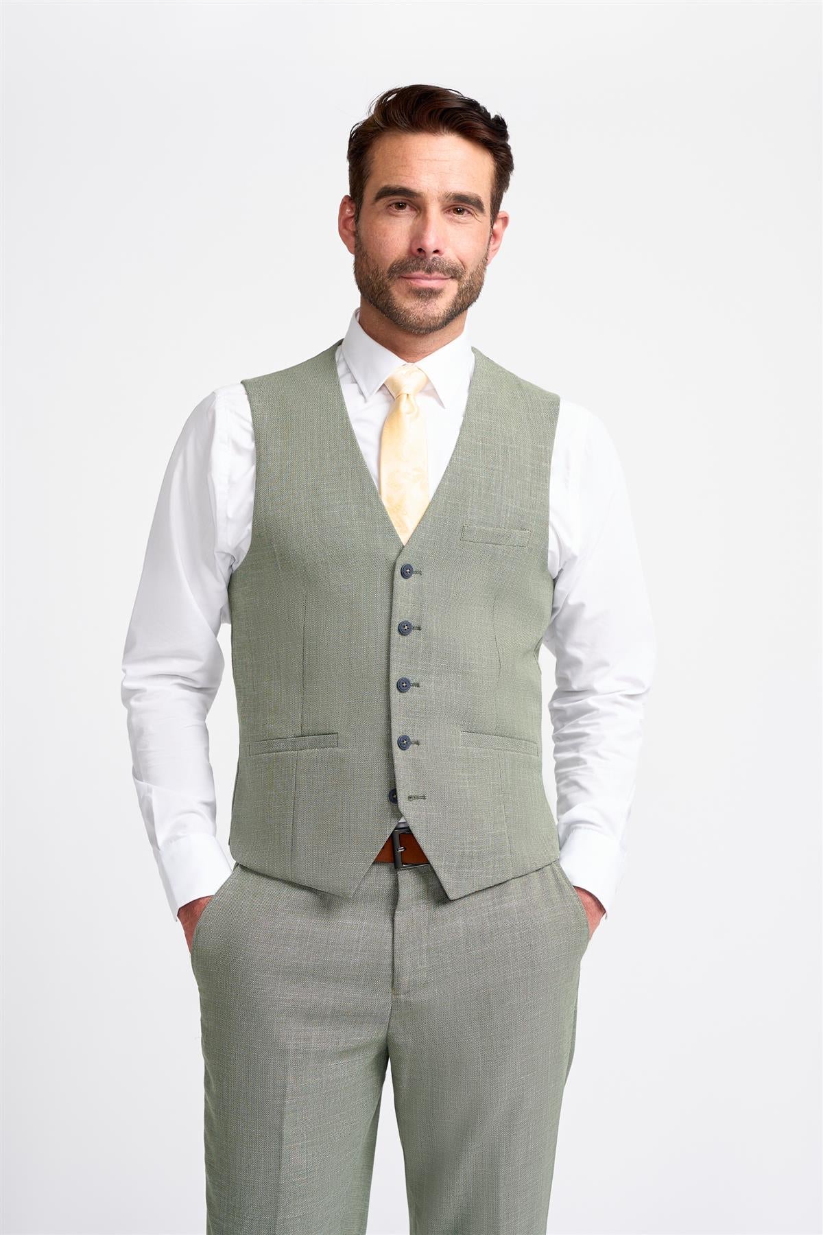 Miami - Herre salviegrøn sommervest