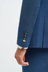 Herre blå sommerjakkesæt i linned