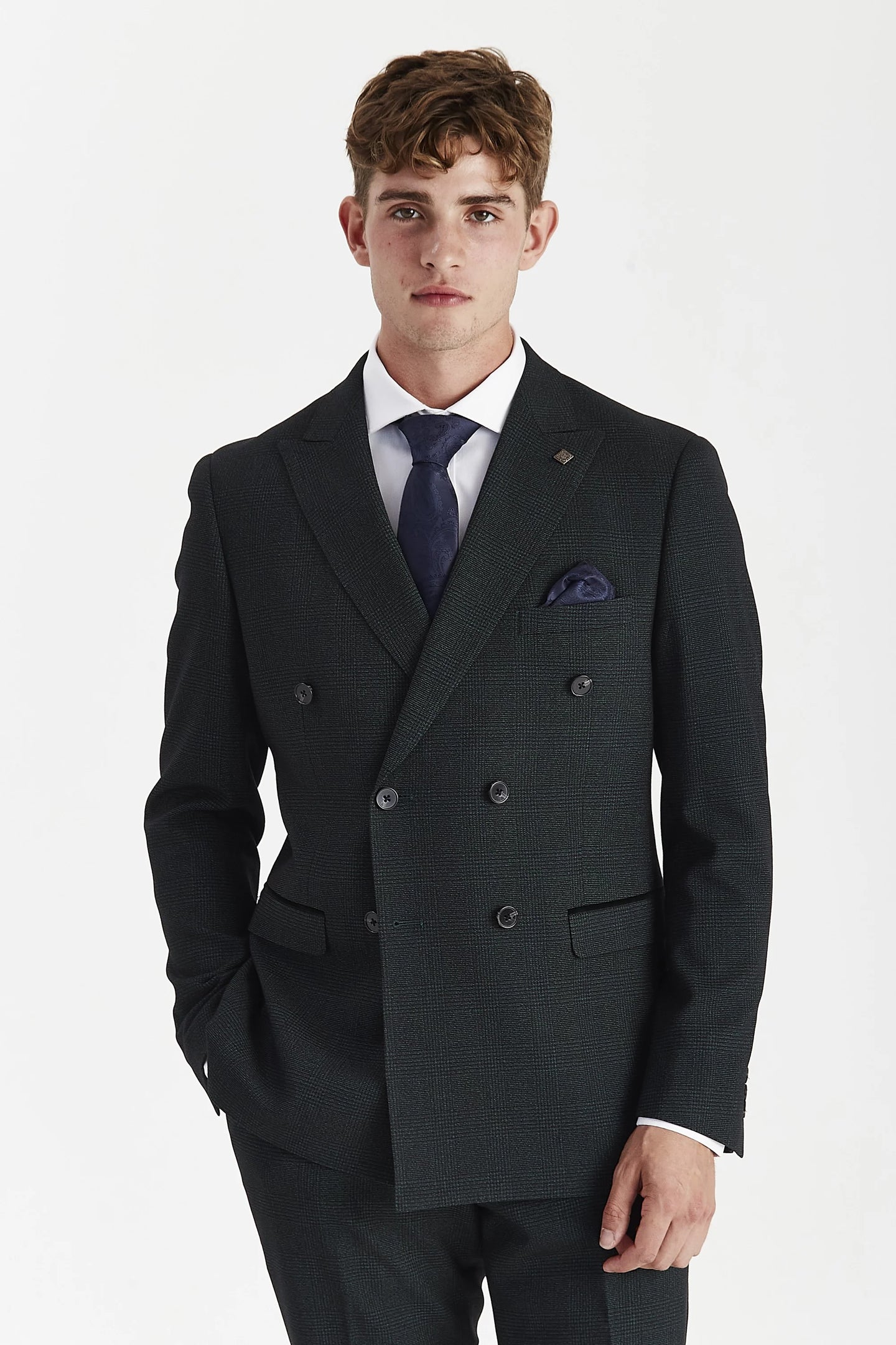 Regent - Grønt dobbeltradet jakkesæt til mænd