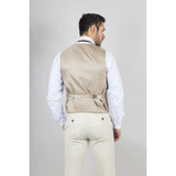 TP-21 Men's Beige 3-Piece Linen Summer Wedding Suit