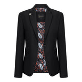 TPW-13 - Ensfarvet sort 3-delt damejakkesæt