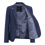 TPW-14 - Ensfarvet marineblåt 3-delt damejakkesæt