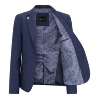 TPW-14 - Ensfarvet marineblåt 3-delt damejakkesæt