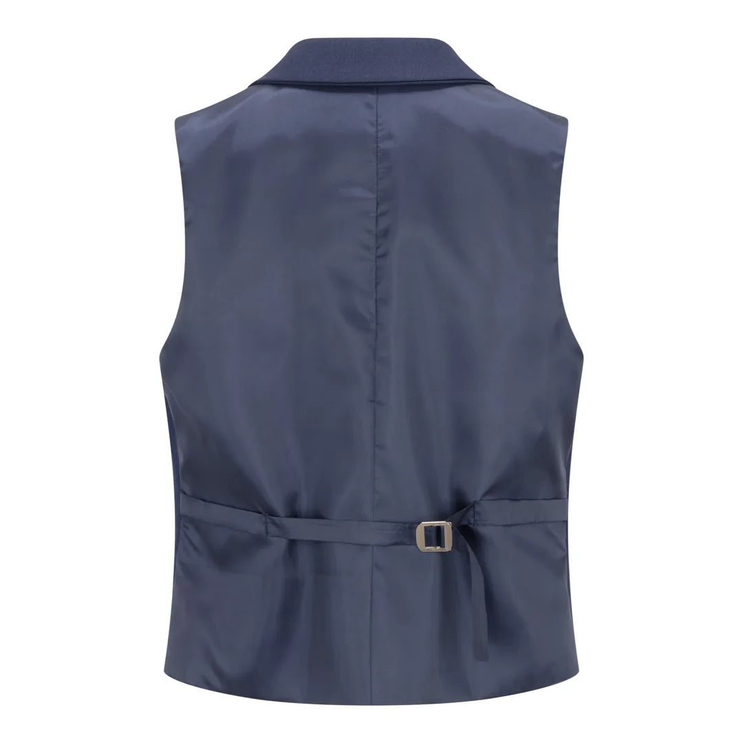 TPW-14 - Ensfarvet marineblåt 3-delt damejakkesæt