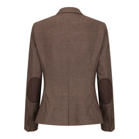 TPW50 - Brunt 3-delt Prince of Wales-ternet jakkesæt til damer