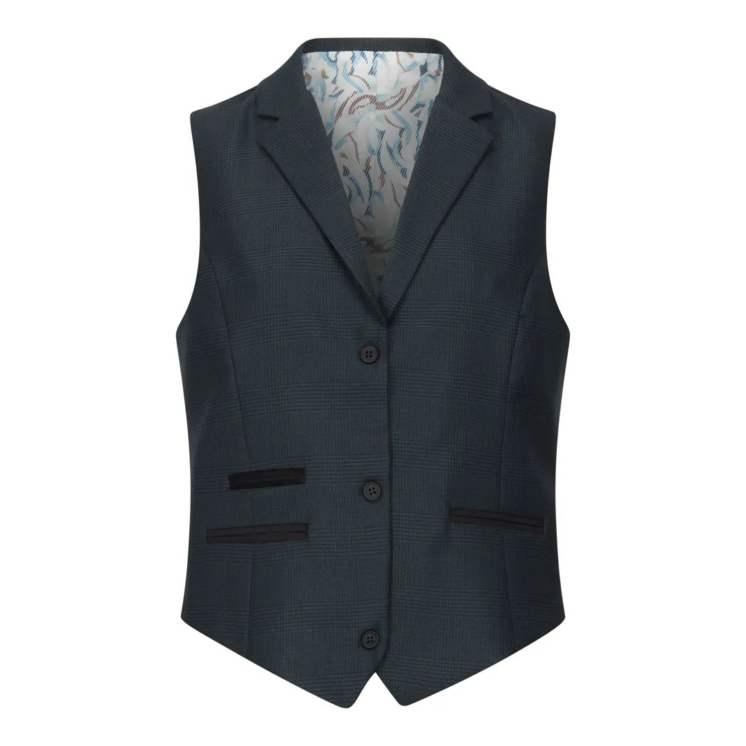 TPW53 - Grønt 3-delt Prince of Wales-ternet jakkesæt til damer