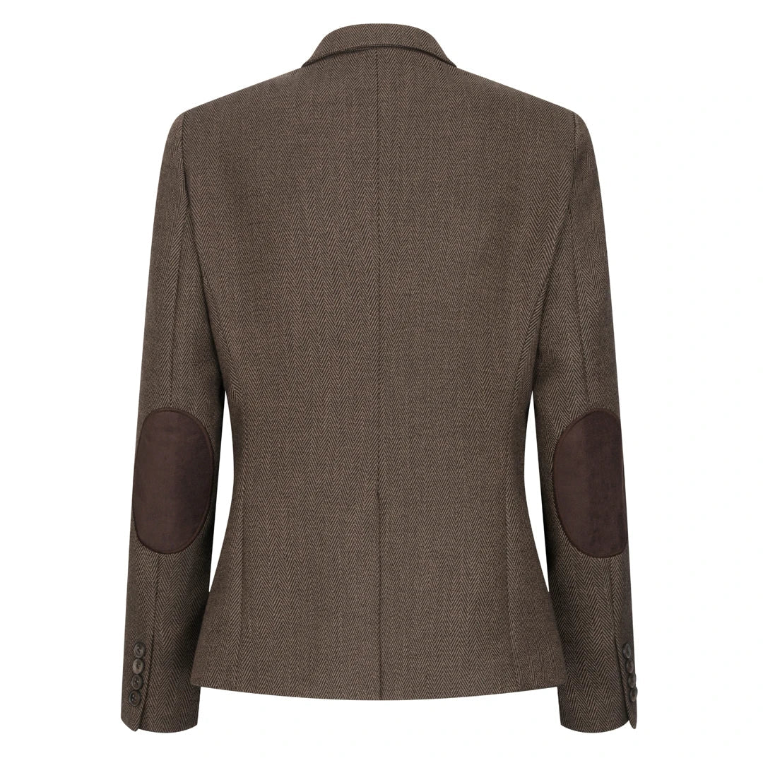 TPW-AK-06 - Brunt 3-delt sildebensmønster i tweed til damer