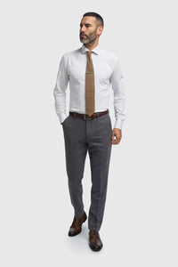 Thomas - Herre marineblåt 3-delt jakkesæt i uldblanding i tweed