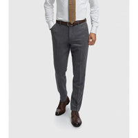 Thomas - Herre marineblå uldblanding med sildebensmønster i tweed