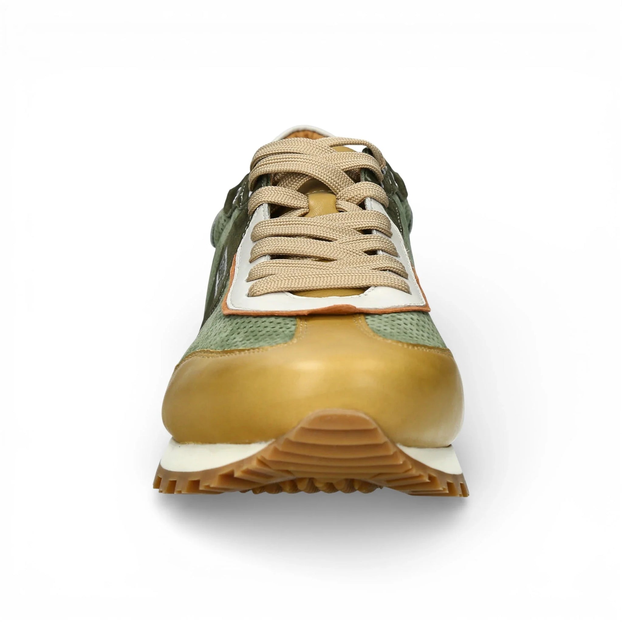 Aglae 02 - Herre Grønne Beige Lædersneakers