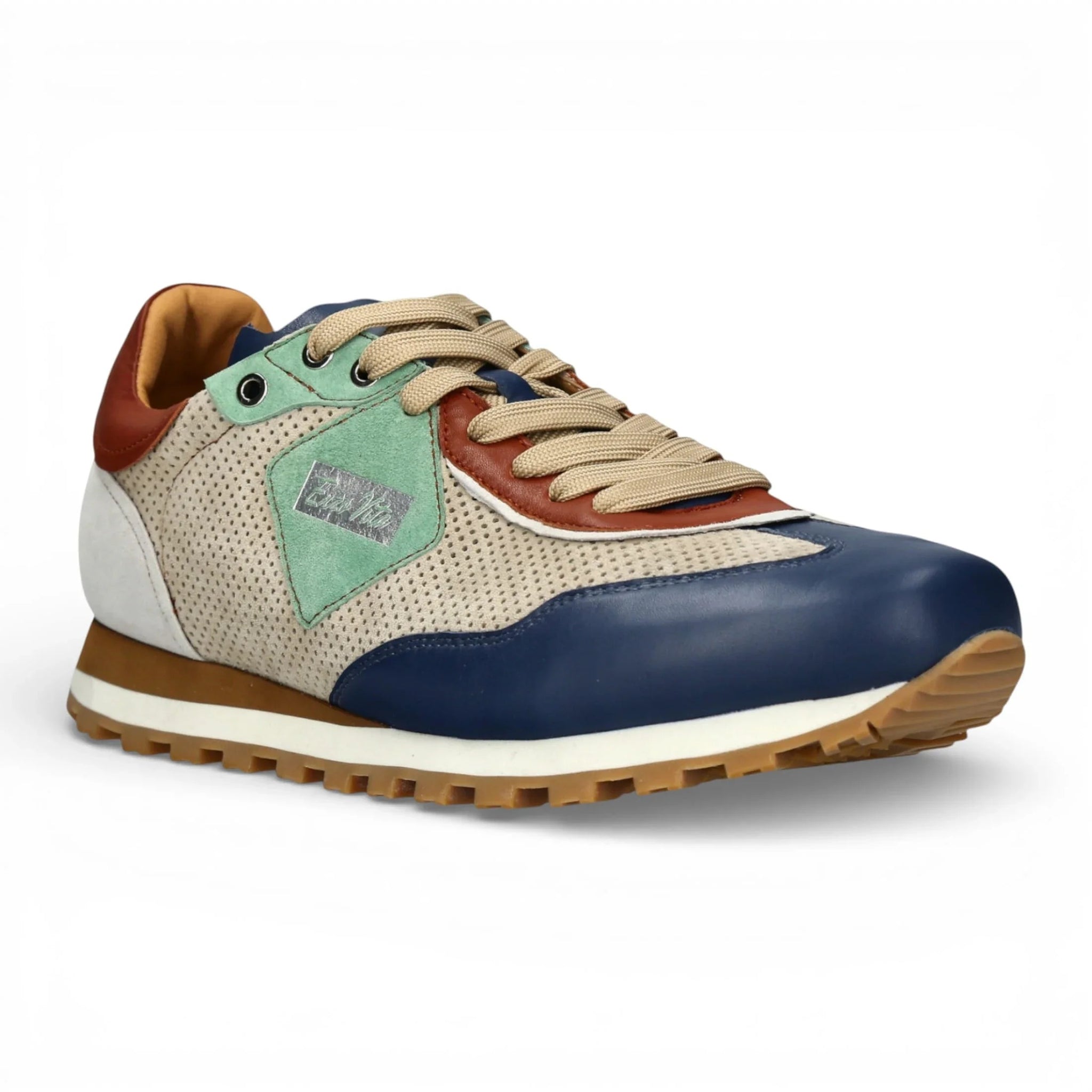Aglae 02 - Herre Grå Blå Lædersneakers