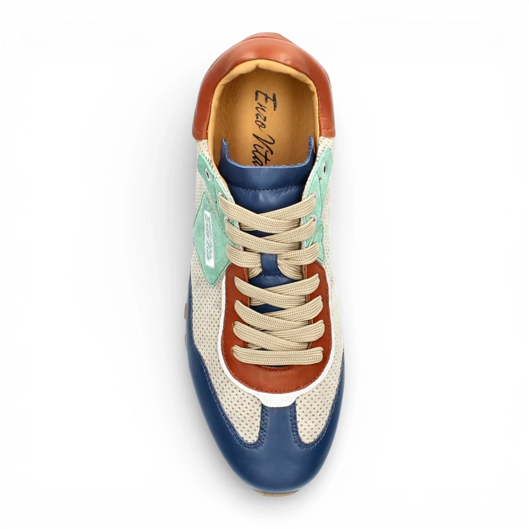 Aglae 02 - Herre Grå Blå Lædersneakers