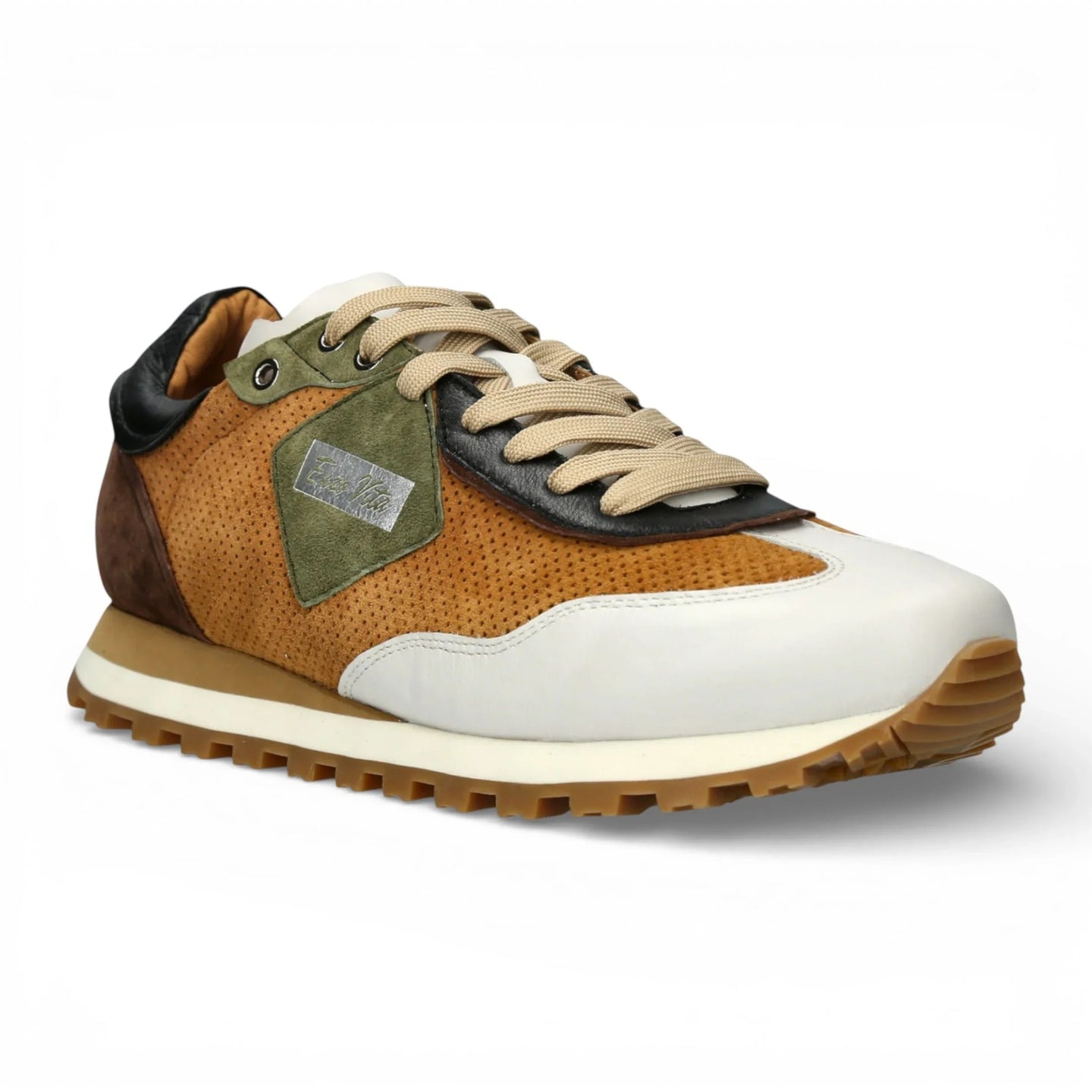 Aglae 02 - Herresneakers i brunt, hvidt læder