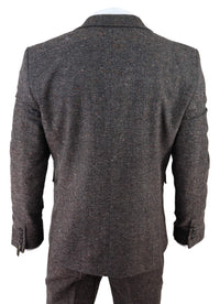 Men's Brown Tweed 3 Piece Suit