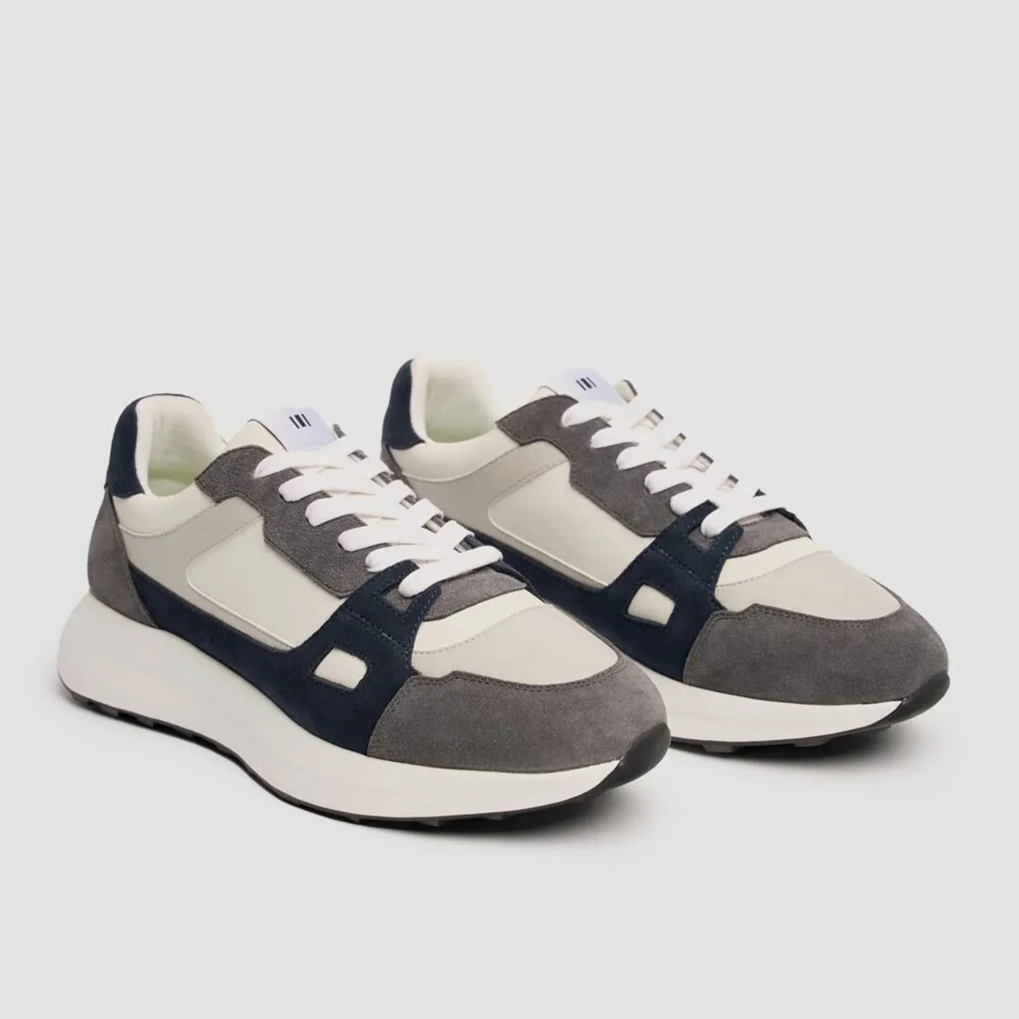 Albany - Herre grå åndbare mesh casual sneakers