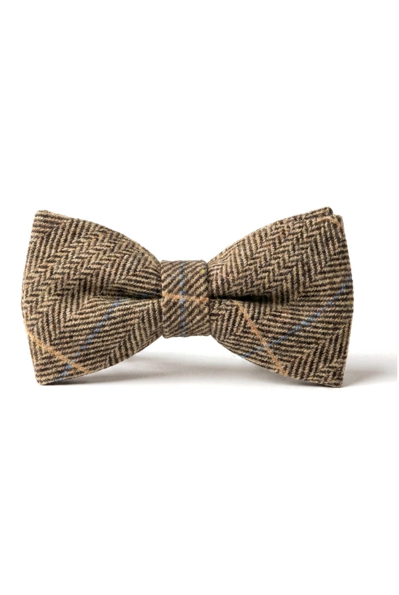 Albert - Herrebrun sildebensmønster i tweed med tern