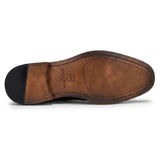 Arlo - Herresko i brunt tweed-læder med brogue-detaljer