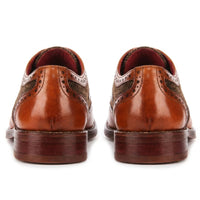 Arlo - Herrebrune læder-tweed-broguesko