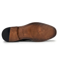Arlo - Herrebrune læder-tweed-broguesko