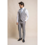 Arriga - Men's Grey Blue Check Waistcoat