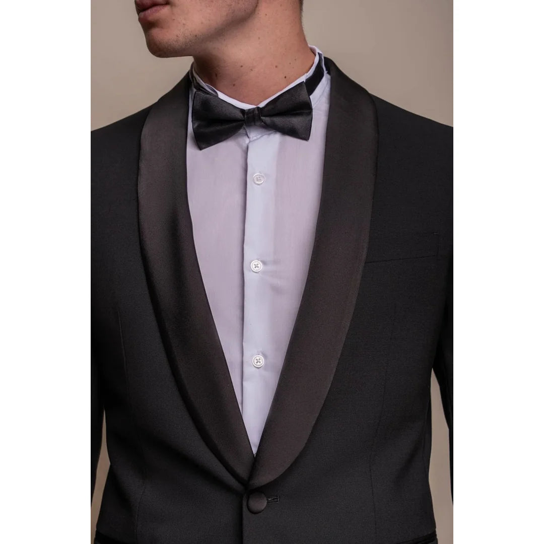 Aspen - Men's Plain Black Tuxedo Blazer