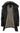 Mens Real Leather Hood Duffle Safari Jacket Long 3/4 Fur Washed Timber Brown Tan-Brown