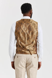 Belmont beige jakkesæt med Harrisgrøn tweedvest