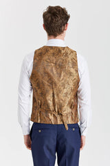Belmont marineblåt jakkesæt med Belmont beige kontrasterende vest