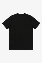 Sort ribbet klassisk t-shirt til mænd