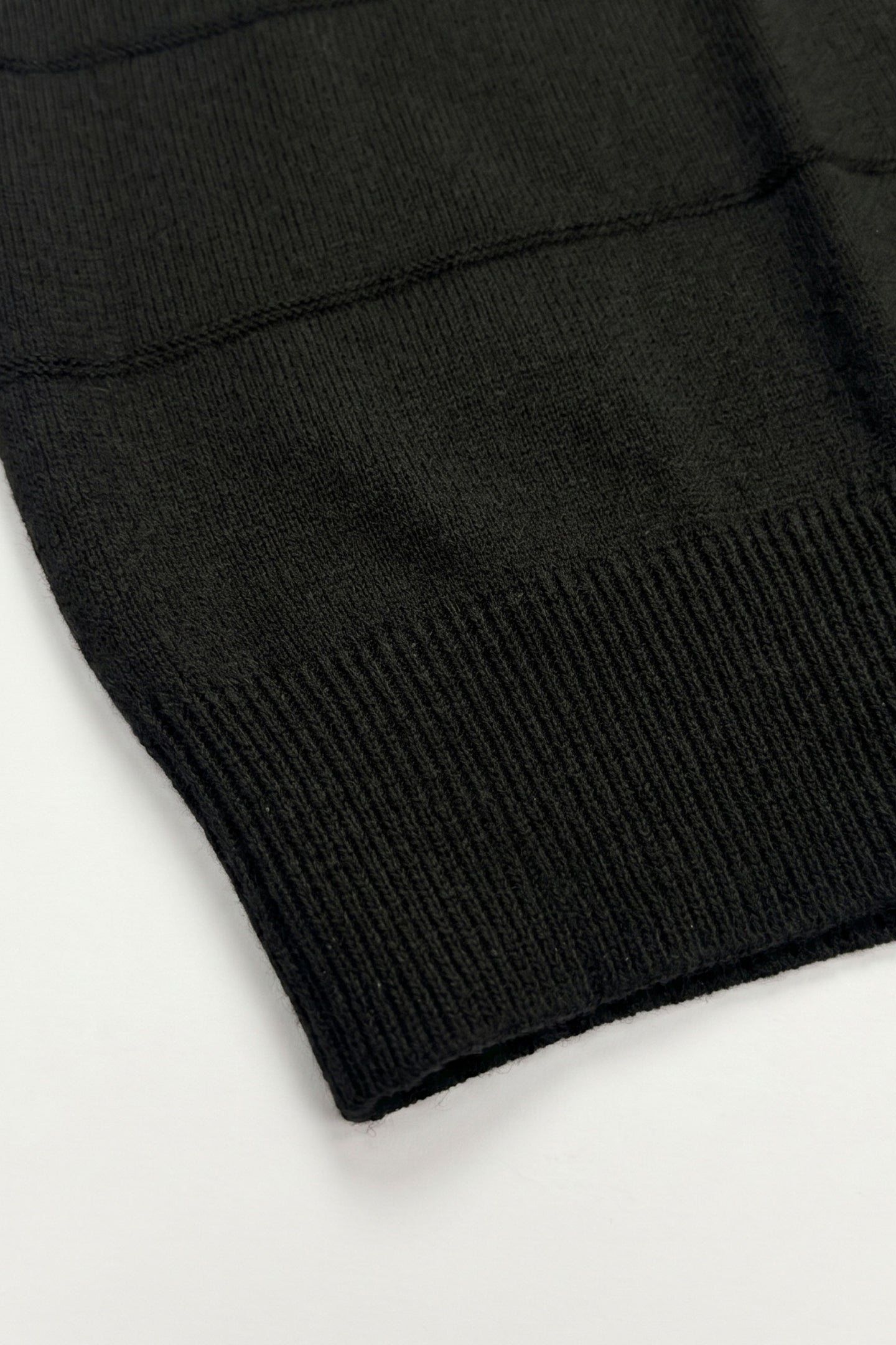 Sort Tekstureret Strikket T-shirt til Herrer