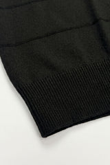 Sort Tekstureret Strikket T-shirt til Herrer