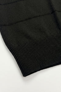 Sort Tekstureret Strikket T-shirt til Herrer