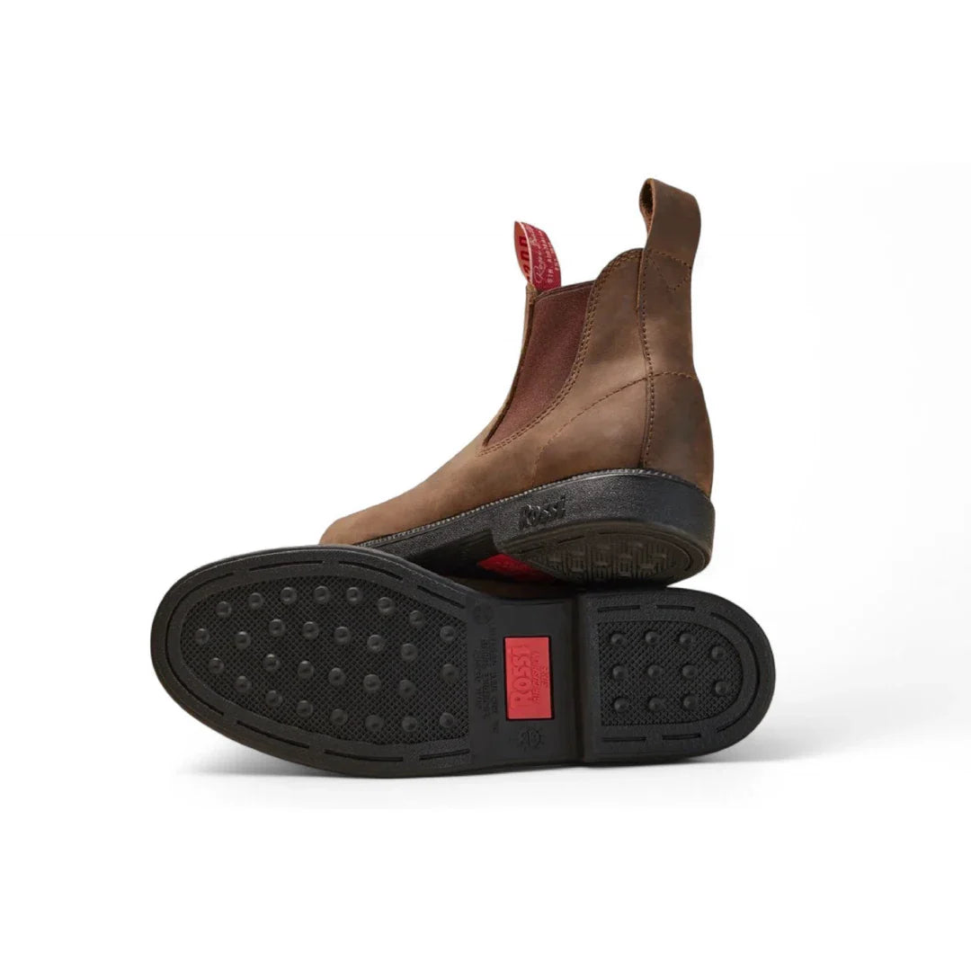 Booma 607 - Rustike brune læder Chelsea-støvler