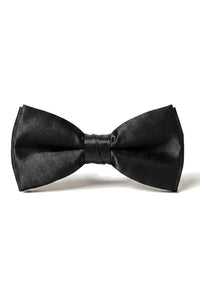 Sort satin-clip-on smokingskjorte til mænd, unisex, med butterfly