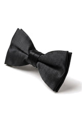 Sort satin-clip-on smokingskjorte til mænd, unisex, med butterfly