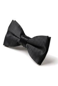 Sort satin-clip-on smokingskjorte til mænd, unisex, med butterfly