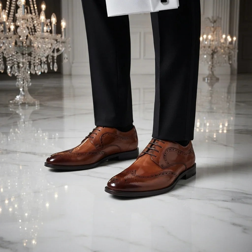 Cambridge - Herrebrune Wingtip Brogue Derbysko