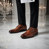 Cambridge - Herrebrune Wingtip Brogue Derbysko