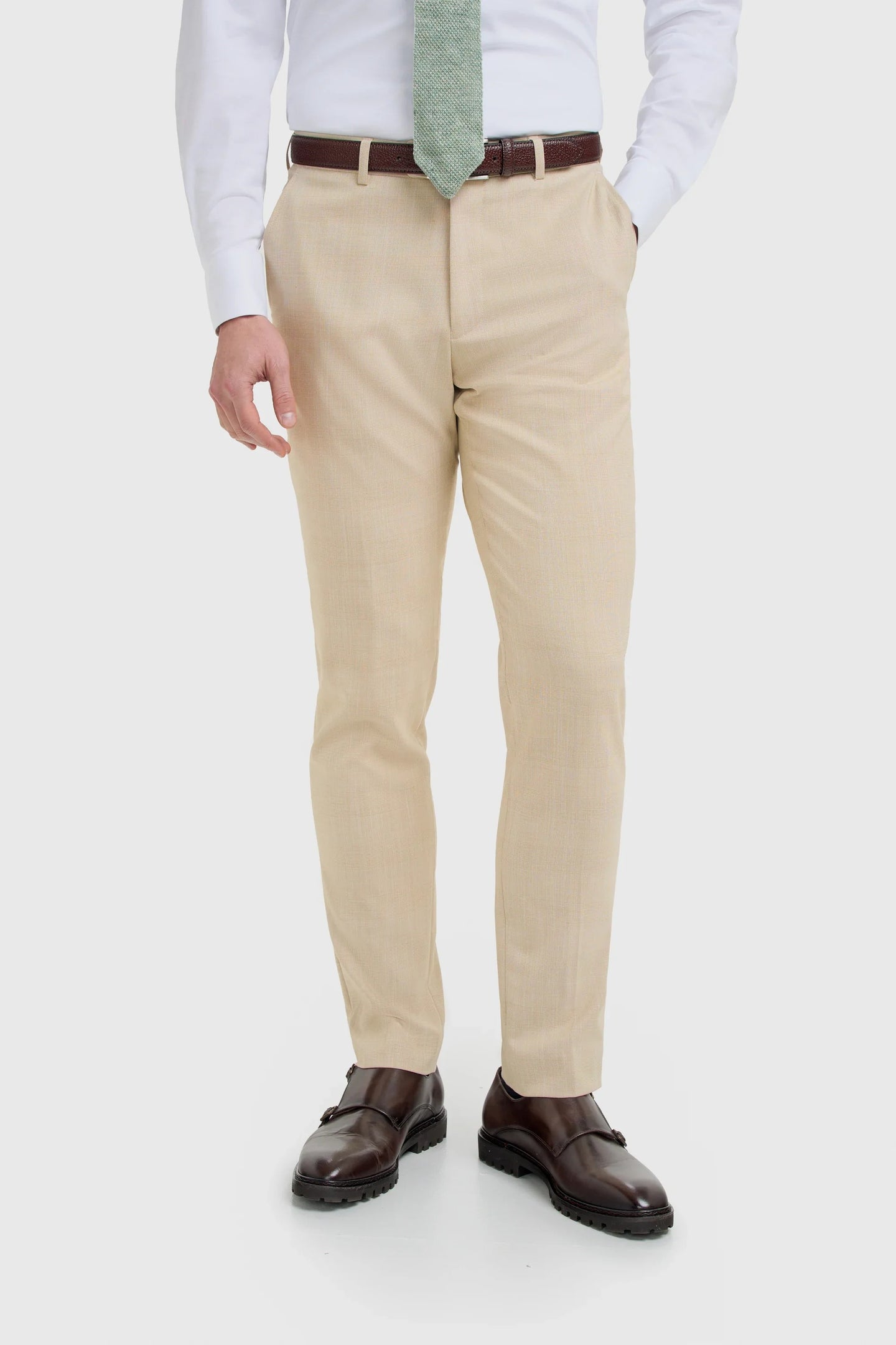 Camden - Herre Beige Ternet Bukser