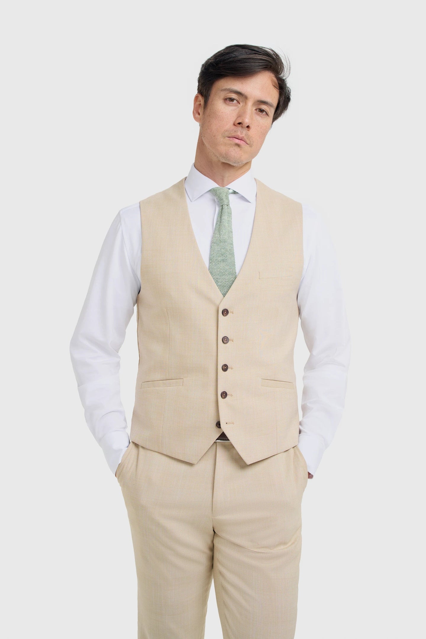 Camden - Herre Beige Ternet Vest