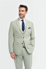 Camden - Men's Sage Green 3 Piece Tailored Fit Suit