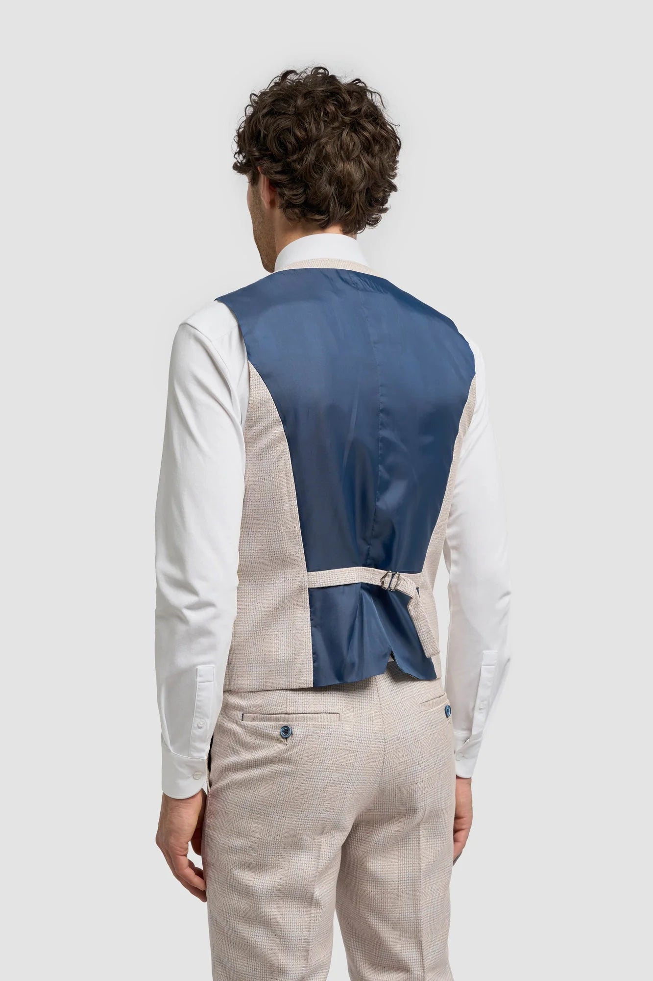 Caridi - Herre Tweed Beige Bryllupsvest