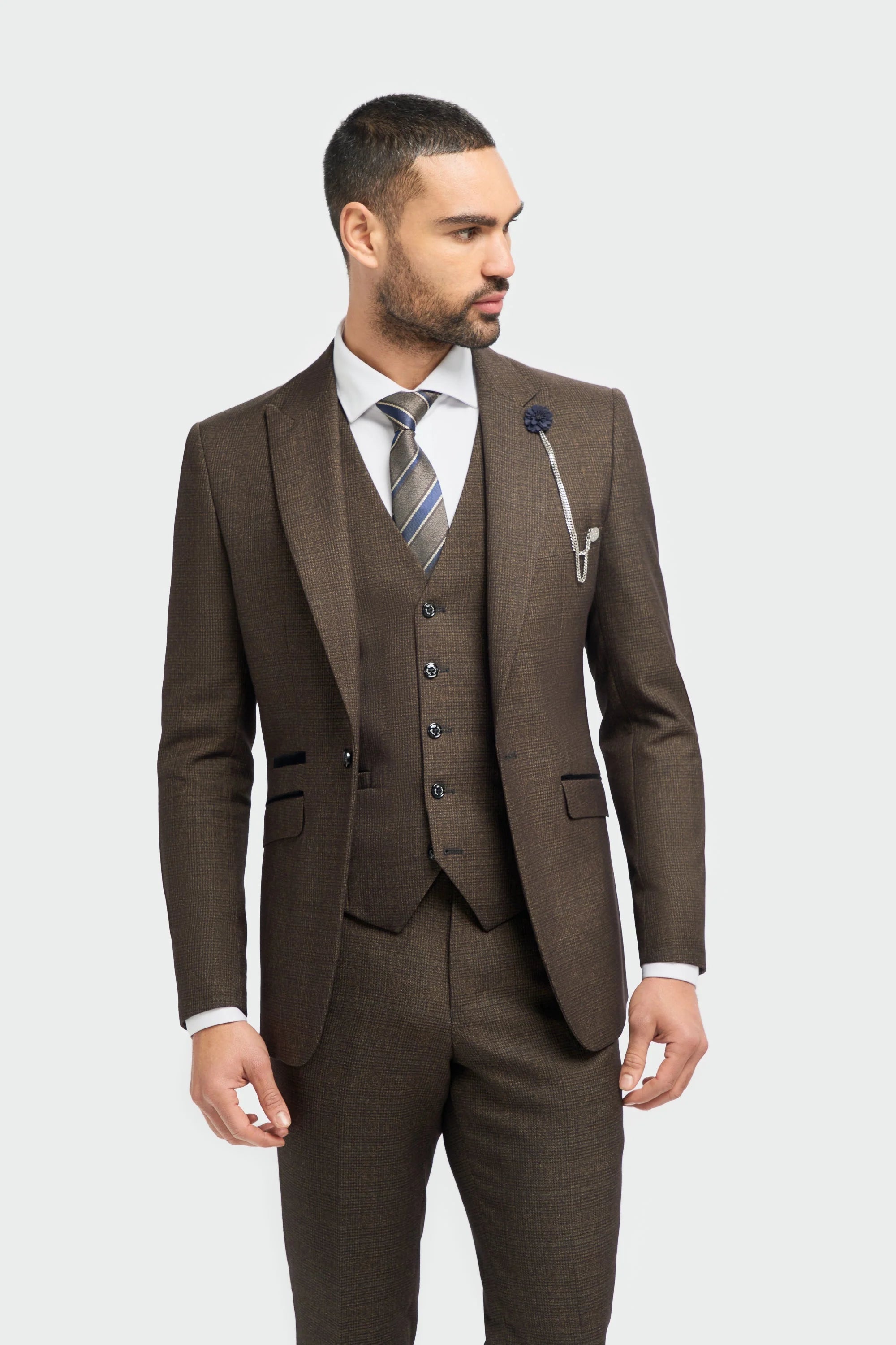 Caridi - Herre Tweed Brun Blazer