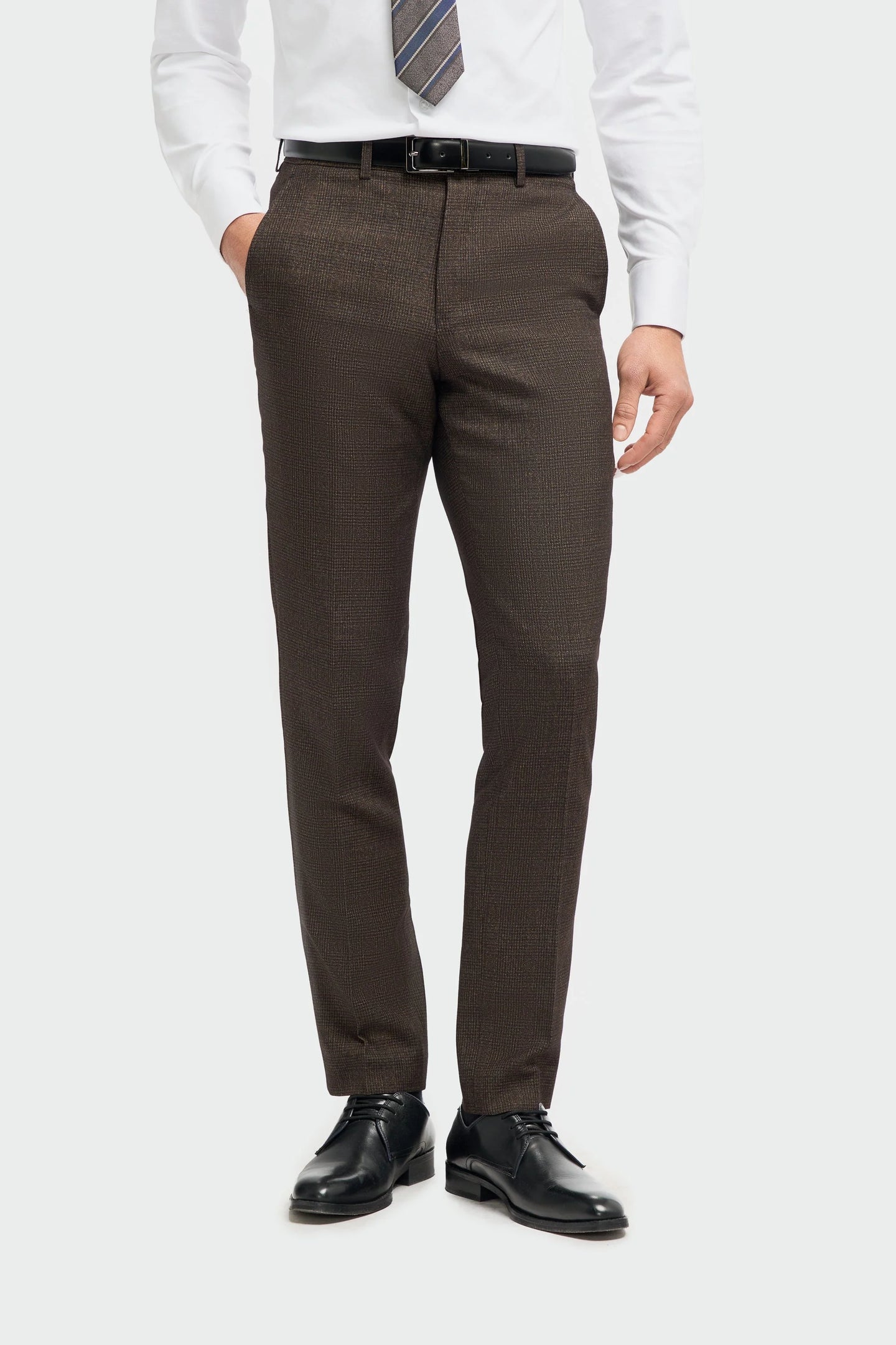 Caridi - Herre tweed brune bukser