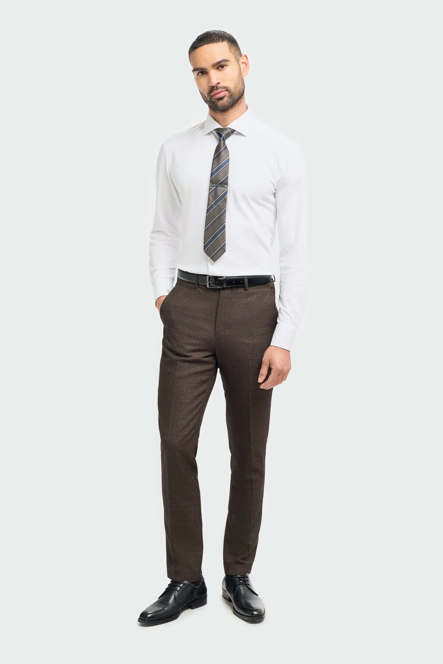Caridi - Herre tweed brune bukser