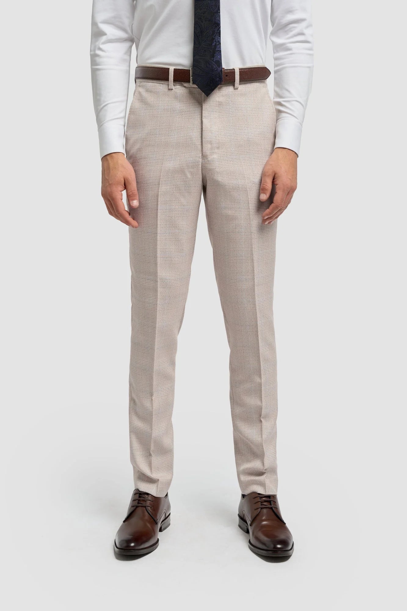 Caridi - Herre Tweed Beige Bryllupsbukser