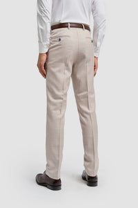 Caridi - Herre Tweed Beige Bryllupsbukser