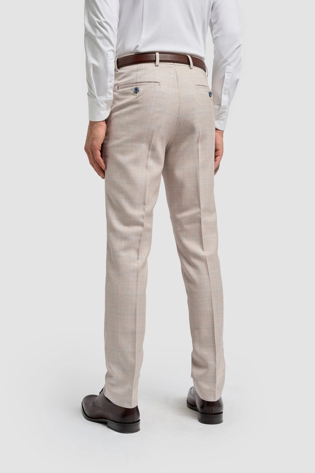 Caridi - Herre Tweed Beige Bryllupsbukser