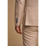 Caridi - Men's 2 Piece Beige Double Breasted Suit